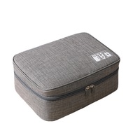 Organisateur de câbles en cuir, pochette de chargeur, étui pour écouteurs, sac de rangement portable, étanche et respirant pour téléphone et équipement numérique, directement de l'usine