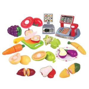 18PCS Play Children Kitchen Toy Supermarket Set Fruit Vegetables Cutting Toys