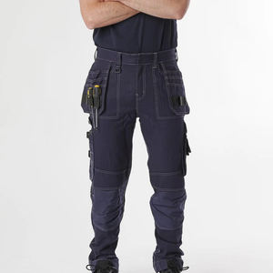 Jeans de travail extensibles à poches multiples Pantalon de travail industriel durable avec coupe confortable et design fonctionnel - Product Image 4