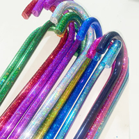 Poignée professionnelle ne déforme pas épaissie PVC creux bâtons en plastique envelopper brillant Laser canne pour accessoires de Performance de danse du ventre