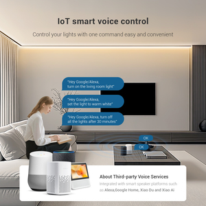Controlador LED Wi-Fi CCT Inteligente IoT con Control por Voz, Dimmer PWM de 2 Canales DC5-24V, Sincronización Musical, Control Remoto RF Inalámbrico de Doble Canal - Product Image 2