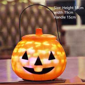 Decoración de calabaza LED de Halloween, nuevo estilo, linternas de calabaza portátiles luminosas de siete colores, Cubo de dulces, accesorios de decoración de mesa - Product Image 4