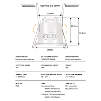 Capteur radar à ondes millimétriques durable 24GHz 110V 220V Commutateur inductif mobile Détecteur de micro-mouvement respiratoire de présence humaine