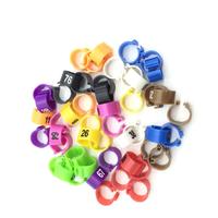 100 pièces/sac NO.1-100 Bagues pour pigeons, cailles et perroquets de 10 mm, bagues de patte colorées en plastique pour l'entraînement des oiseaux
