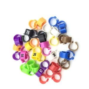 100 pièces/sac NO.1-100 Bagues pour pigeons, cailles et perroquets de 10 mm, bagues de patte colorées en plastique pour l'entraînement des oiseaux - Product Image 4