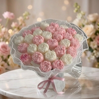 Bougie parfumée artisanale à la rose, en cire de soja, sans fumée, souvenir romantique pour mariage, cadeau parfumé, ornement de table
