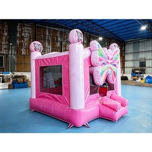 <span class=keywords><strong>Castillo</strong></span> Inflable de PVC Rosa con Diseño de Mariposa, Grado Comercial, 0.55mm, Venta Directa de Fábrica - Product Image 4