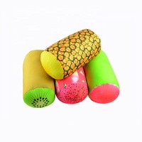 Coussin de voyage portable en forme de pastèque imprimée avec perles, pour le cou, le dos et le corps, idéal pour la voiture et l'avion, support de sieste