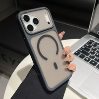 Coque de protection antichoc transparente mate avec caméra intégrée et chargement magnétique sans fil pour iPhone 17 Pro Max X Xr Xs Max 7/8 Plus