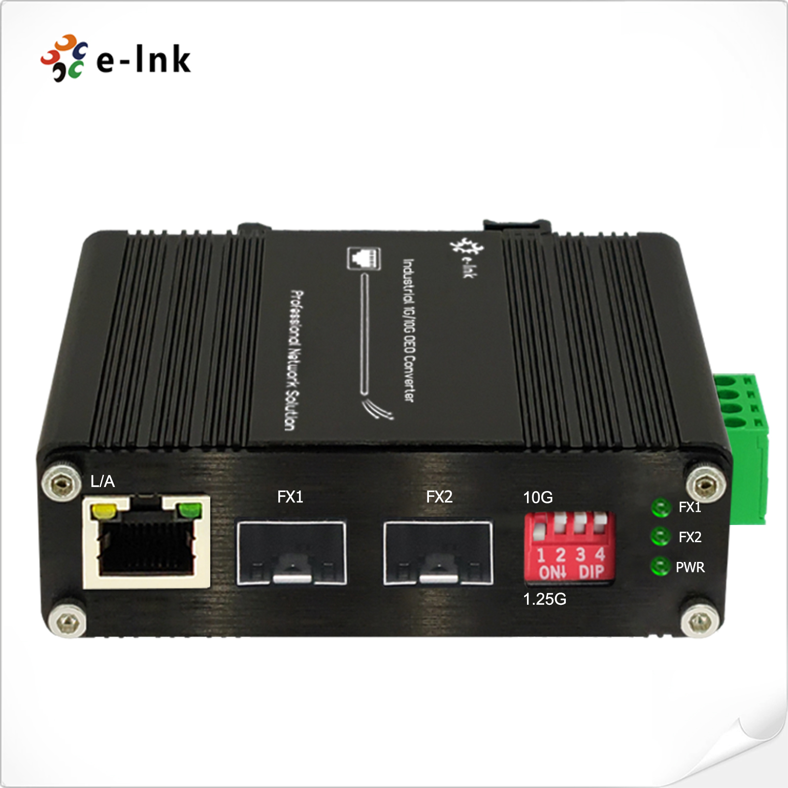 Industrial 10G OEO Converter 3R Repeater SFP+ Media Converter for Fiber Optic Network Extension E-link Model ETH-IMC2402-OEO