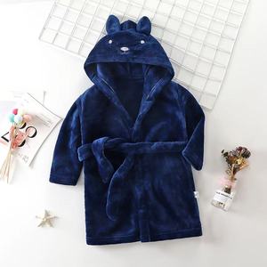 Pijamas de Orejas de Conejo para Niños, Pijamas de Franela para Niños y <span class=keywords><strong>Niñas</strong></span>, Pijamas Gruesos de Felpa Coral para Otoño/Invierno, Batas de Baño - Product Image 6
