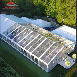 15m * 35m 500人乗り高級透明PVC透明屋根結婚披露宴イベントマーキーテント