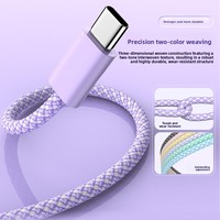 Kabel Pengisian Daya USB-A ke Tipe C Grosir Pabrik Warna Macaron Kabel Data Nilon Pengisian Cepat untuk Ponsel Samsung