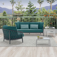 Ensemble de canapés de jardin uniques en plein air, design en corde confortable avec application pour la salle à manger, vente chaude de meubles en Pologne