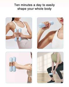 Custom Logo Hand Weights Pilates Accessory for Women, 1kg 2kg Hand Weights <b>Dumbbell</b> Small Covered Silicone Hand Weights Bars Set - Product Image 4