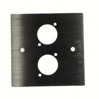 Plaque murale XLR noire 2 ports 86*86mm carrée type D en métal pour prises XLR RJ45 VGA USB 2 ports en alliage d'aluminium