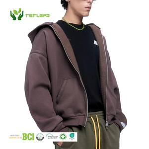 Sustainable Clothing Oem Custom <strong>Zip</strong> Hoodie Mens 100% Cotton Sweatshirt Oversized Boxy Double Zipper Quality <strong>Zip</strong> Up Hoodies - Product Image 1