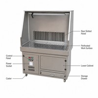 Banc de polissage commercial pour la fabrication des métaux avec extraction des poussières pour atelier, table de ponçage et de finition en acier inoxydable