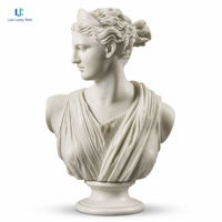 Buste en marbre blanc pur Luca |   Sculpture de Tête de Déesse Diana, Sculptée à la Main, Décoration pour Salon, Bureau, Art de Collection, Cadeau