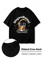 T-shirt en coton épais pour homme, motif original DingweiBaimei verre à whisky, tee-shirt streetwear oversize à manches courtes
