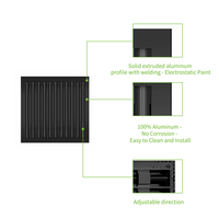 Diffuseur linéaire Lakeso HVAC moderne en aluminium noir 23.625x23.44 à 11 fentes, grille de ventilation AC durable et facile à installer pour entrepôt et sous-sol