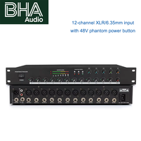 BHA MT120S Hub audio anti-Feedback 12 canaux pour microphone, distribution d'alimentation fantôme 48V, installations intelligentes, nouvelle arrivée OEM