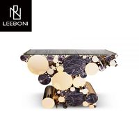 Prix de gros Tables console en verre et métal design de luxe pour salon Mobilier de maison