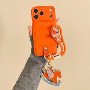 Étui élégant pour téléphone à clapet avec dragonne pour Apple 17 Pro Max, coque <span class=keywords><strong>de</strong></span> luxe avec cordon pour femme avec motif <span class=keywords><strong>cheval</strong></span> - Product Image 2
