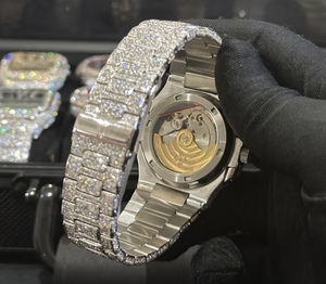 High Quality <b>Sterling</b> <b>Silver</b> Moissanite Diamond <b>Watches</b> New Design Luxury Analog Quartz <b>Watch</b> for Mens - Product Image 3