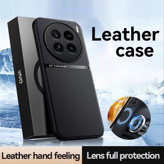 PU Leather Magnetic Cover Case for vivo X200 Pro Mini / X300 X100 X90 X80 X70 X60 Pro Ultra + Lens protection Protective Cover
