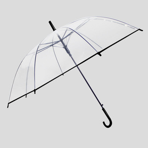 Parapluies transparents classiques en polyester avec logo personnalisé, résistants au vent, en PVC, entièrement imprimés, à dôme, droits et clairs - Product Image 3