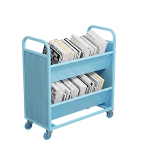 Chariot mobile silencieux au design moderne pour bibliothèque, librairie, échelle à livres, en métal durable - Product Image 5