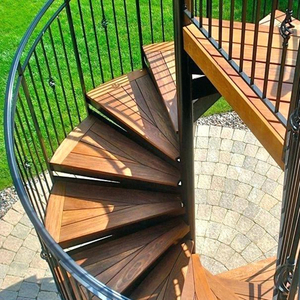บันไดเหล็กราวบันไดเวียนบันไดเหล็กภายนอกเชิงพาณิชย์ขั้นตอนโลหะราวบันไดออกแบบ - Product Image 6