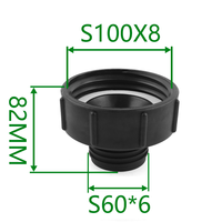 RACCORD DE RÉSERVOIR D'ACCOUPLEMENT IBC S100X8 Femelle x S60X6 Mâle Raccords IBC 3 à 2 pouces Accouplement Camlock en plastique