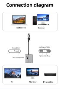 Convertisseur d'affichage USB3.0 vers double HDTV Type-C <span class=keywords><strong>Adaptateur</strong></span> de station d'accueil pour écran d'<span class=keywords><strong>ordinateur</strong></span> Câble d'affichage différent 4K 60Hz - Product Image 5