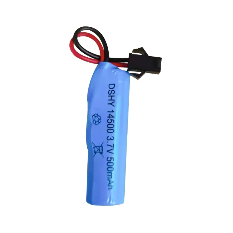 3.7V Lithium Ion Battery for RC Cars 14500 500mAh Li ion with SM Plug High Capacity Rechargeable lithium Battery