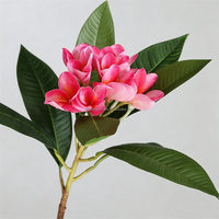 Bunga Plumeria Frangipani Buatan Tangan Premium L-108, Sentuhan Alami, Tangkai Panjang, Daun Tebal, Dekorasi Rumah & Pernikahan