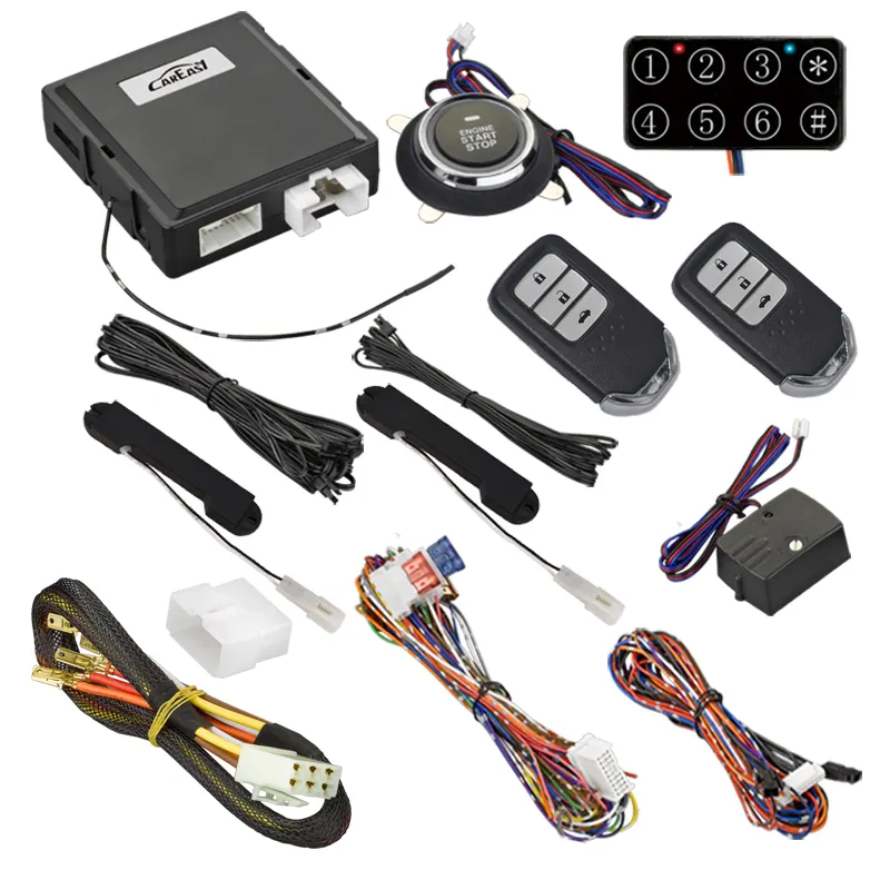 PKE car alarm keyless push button engine start stop system with remote engine starter and remote for Honda