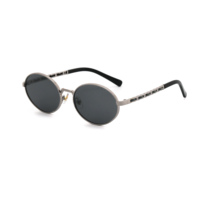 Nouvelles Lunettes de Soleil Tendance 2026 Unisexe Anti-UV400 en Acier Inoxydable Doré avec Verres Polarisés TAC, Monture Ovale Tendance pour Hommes et Femmes