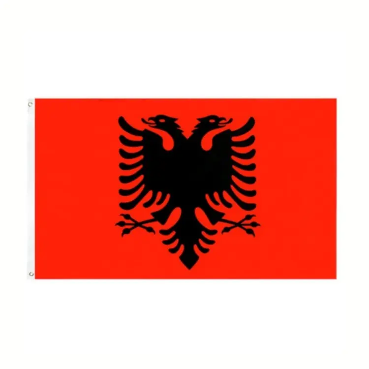 Custom size promotion polyester Albania country national flag silk print flag all countries flags