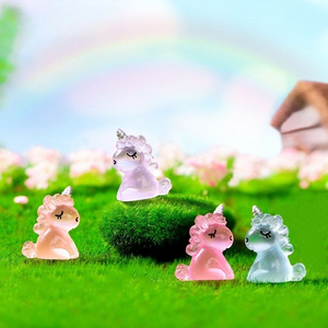 Figuras Miniatura de Unicornio Brillantes <span class=keywords><strong>en</strong></span> la Oscuridad, Manualidades de Resina, <span class=keywords><strong>Estatuas</strong></span> de Unicornio Luminosas <span class=keywords><strong>en</strong></span> 3D para Decoración de Jardín de Hadas - Product Image 2