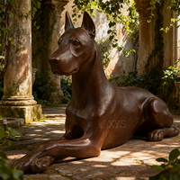 Estatua de Perro Galgo de Bronce a Tamaño Real, Moderna, Fundición 3D, Color Personalizado, Tamaño Personalizado, Figura Decorativa para Jardín Exterior, Arte Coleccionable, Regalo