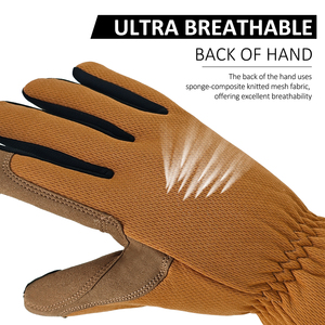 Guantes DE TRABAJO versátiles con palma de cuero sintético y <span class=keywords><strong>PU</strong></span> conductor para uso en pantalla táctil - Product Image 3