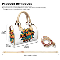 Tas Tangan Wanita Custom Print dengan Pola Warna-warni, Tas Selempang Bahu dengan Tali Lepas Pasang Grosir