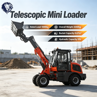 Mini-chargeur télescopique de haute qualité avec technologie de revêtement, capacité de la benne de 0,67 m³, système hydraulique de 55 L, largement utilisé dans de multiples domaines