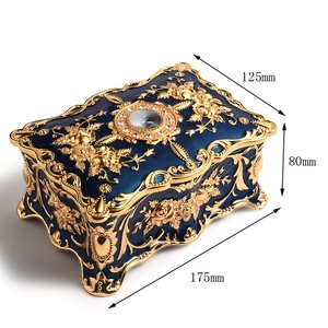Boîtes de rangement pour bijoux, emballages cadeaux uniques avec motif floral, boîte à bijoux en métal - Product Image 2