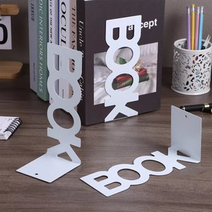 Modern Iron Metal Bookends Decorative Holder & Stopper for Office/<b>School</b> Desktop Organization Customized Designs Gift - Product Image 1