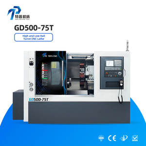 Tour à métaux CNC à lit incliné à 2 axes de haute qualité TEPU GD500-75T, tour à métaux à tourelle inclinée - Product Image 1