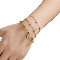 Bracelet Mili Zircon 5A de style français, léger et luxueux, avec pendentif griffe de chat, en acier inoxydable plaqué or 18 carats, style Instagram
