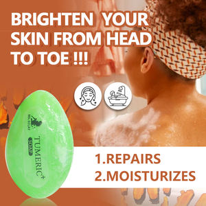 Savon au Curcuma <span class=keywords><strong>Naturel</strong></span> Marque Blanche Apaisant Anti-Acné Anti-Démangeaisons Anti-Taches Sombres et Anti-Inflammatoire Corps Visage Fait Main Blanchissant - Product Image 4